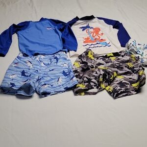 OP Kids Swim Rashguards - Blue, White, and Black